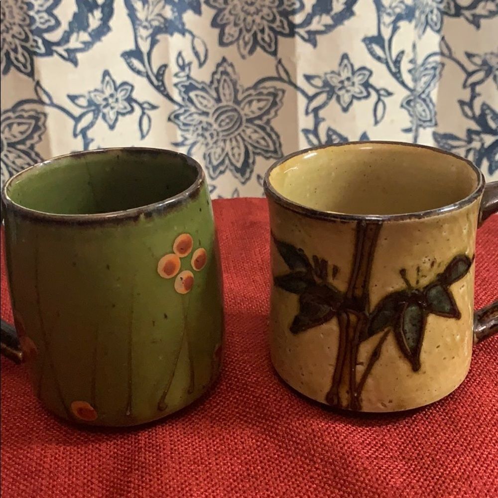 Vintage looking mismatched mugs